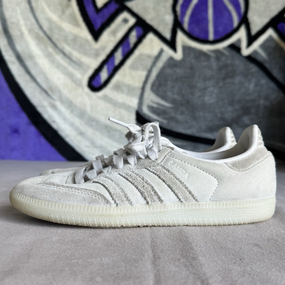 Size 6 - Adidas Samba White Leather Sneakers Women's Casual Shoes JI2728
